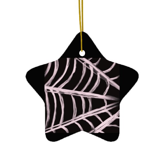 Pastel Pink Spider Web Retro Illustration Ceramic Ornaments