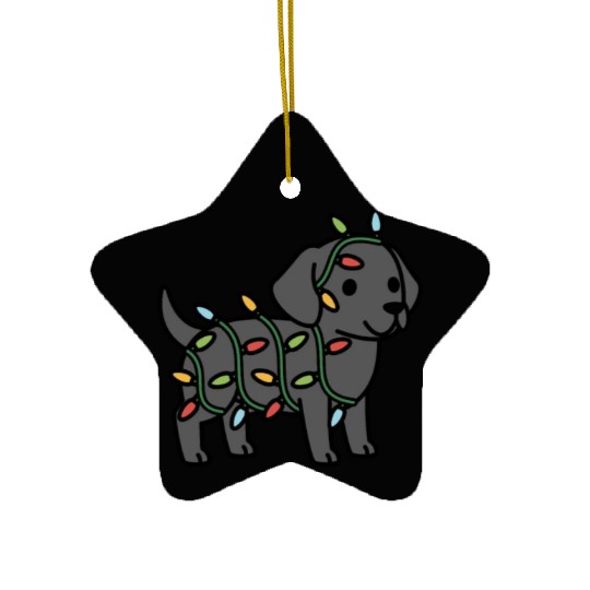Great Dane Christmas Lights Ceramic Ornaments
