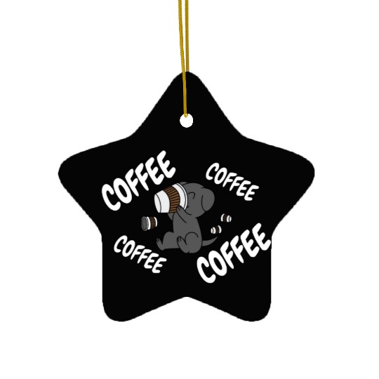 Great Dane Drinking Coffee Ceramic Ornaments
