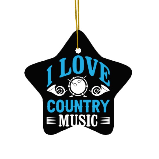 I love Country Music Ceramic Ornaments