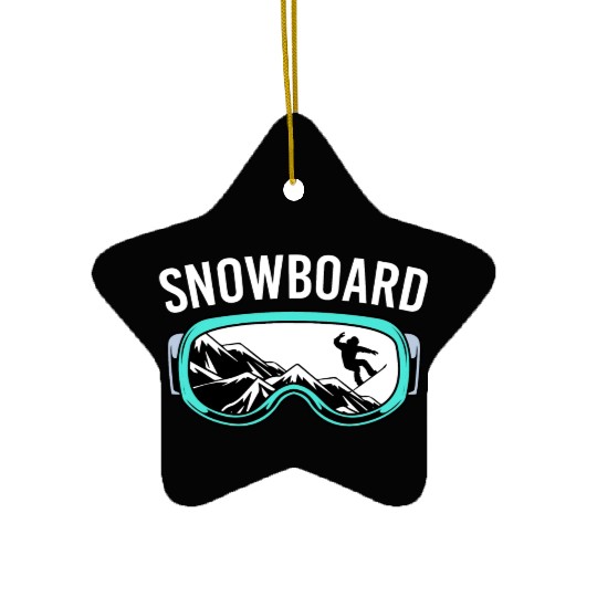 Winter Snow Sports Goggle Snowboarding Snowboarder Ceramic Ornaments