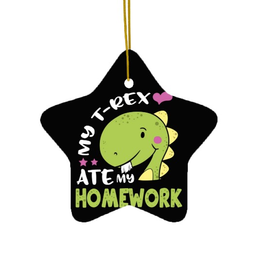 Tyrannosaurus Back to School TRex for Kids TRex At Ceramic Ornaments