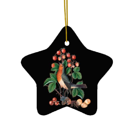 European robin Ceramic Ornaments