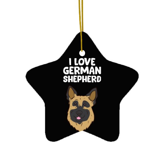 German Shepherd - I love German Shepherd Ceramic Ornaments