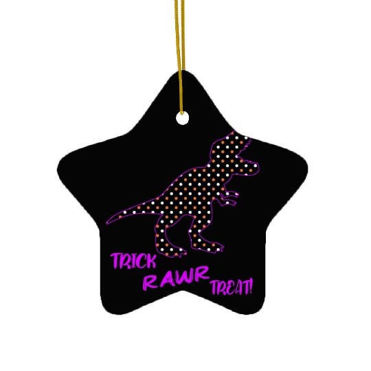 Trick RAWR Treat! - Halloween Tyrannosaurus Rex Ceramic Ornaments