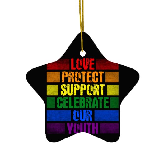 Love Protect Support Celebrate Our Youth Ceramic Ornaments