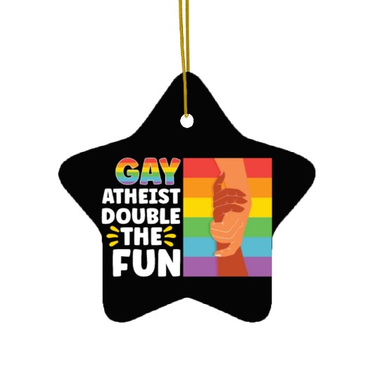 Gay LGBTQ Atheist Atheism Anti Religion Securalism Ceramic Ornaments