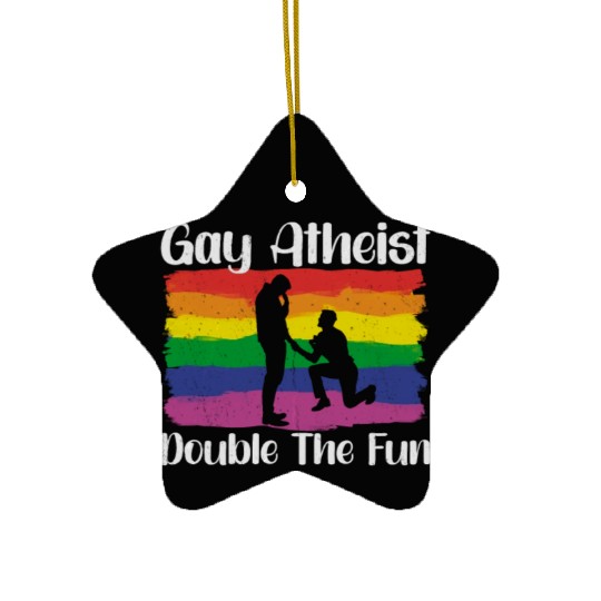 Gay LGBTQ Atheist Atheism Anti Religion Securalism Ceramic Ornaments