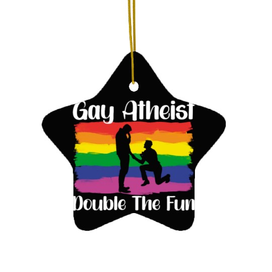 Gay LGBTQ Atheist Atheism Anti Religion Securalism Ceramic Ornaments