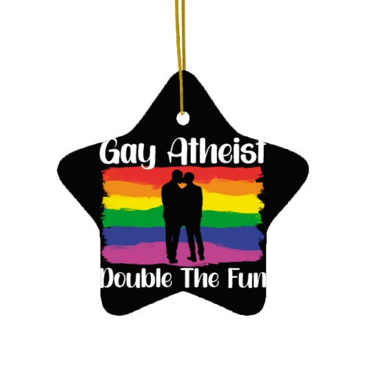 Gay LGBTQ Atheist Atheism Anti Religion Securalism Ceramic Ornaments