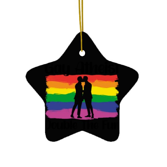 Gay LGBTQ Atheist Atheism Anti Religion Securalism Ceramic Ornaments
