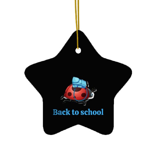 Ladybug back to school Ceramic Ornaments