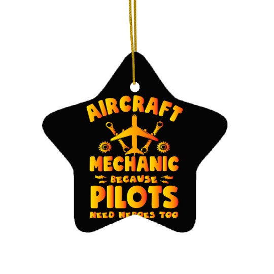 Funny Plane Aircraft Mechanic Maintenance Engineer Ceramic Ornaments