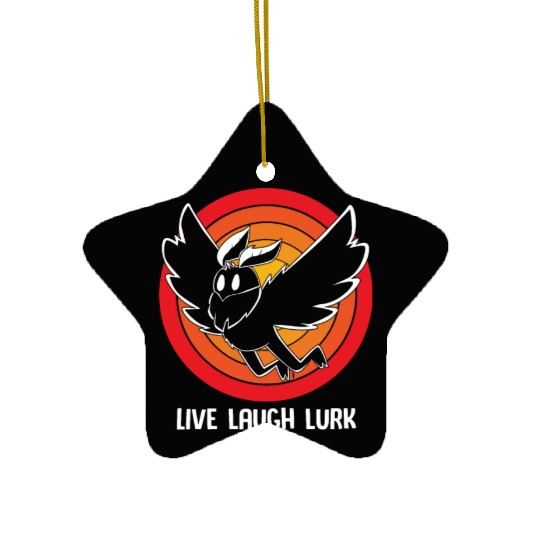Funny Cryptid Live Laugh Lurk Mothman Ceramic Ornaments