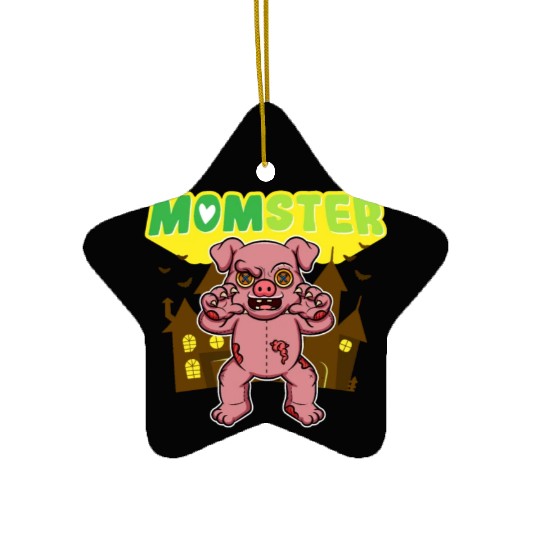 Momster Monster Mom Scary Halloween Mommy Costume Ceramic Ornaments