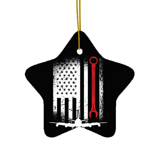 Aircraft Mechanic Flag Plane Aviation Pilot Planes Ceramic Ornaments