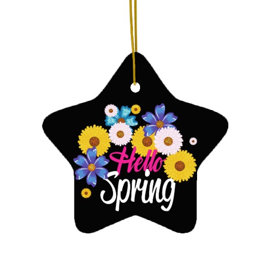 hello /spring Ceramic Ornaments