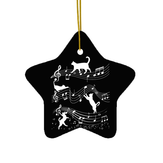Cat music nout Musician Outfit! Piano, Flute Ceramic Ornaments