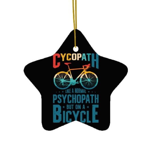 Funny Cycling Riders Cyclist Bicycle Mountain Ceramic Ornaments