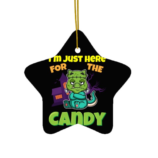 I'm Just Here For The Candy Scary Halloween Beast Ceramic Ornaments