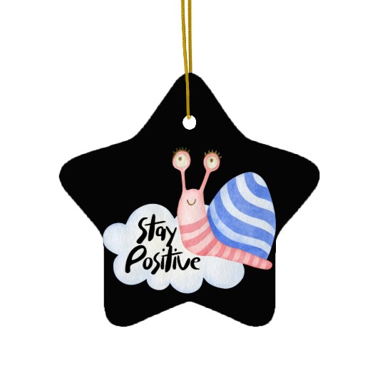 Stay Positive - Colorful Snail Ceramic Ornaments