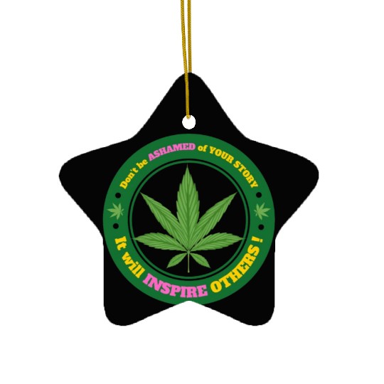 Drug Addiction Recovery AA Sober Sobriety Cannabis Ceramic Ornaments