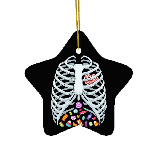 Funny Candy Skeleton Rib Cage Halloween Costume Ceramic Ornaments