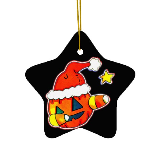 Jack O Lantern Dabbing Christmas Ceramic Ornaments