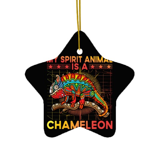 My Spirit Animal is a Chameleon Ceramic Ornaments
