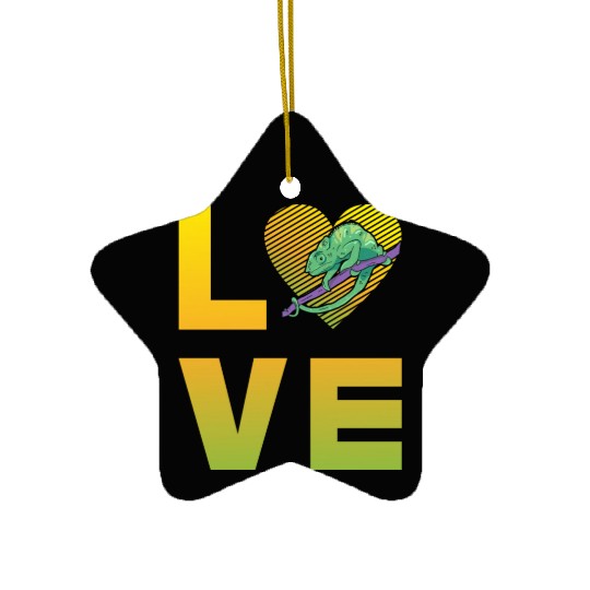 Chameleon Love Ceramic Ornaments