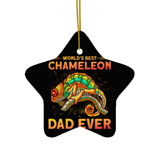 World's best Chameleon Dad ever Ceramic Ornaments
