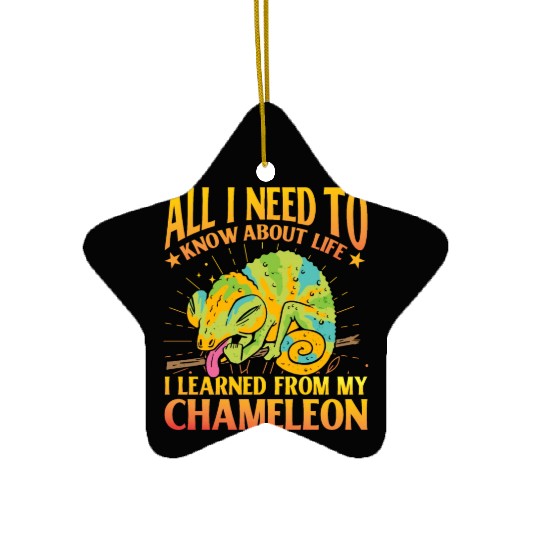 All I need to know about life Chameleon Ceramic Ornaments
