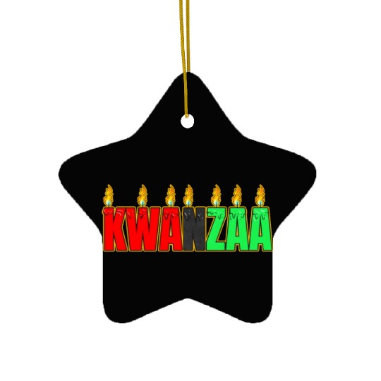 Afro American Candle Kinara Kwanzaa Ceramic Ornaments