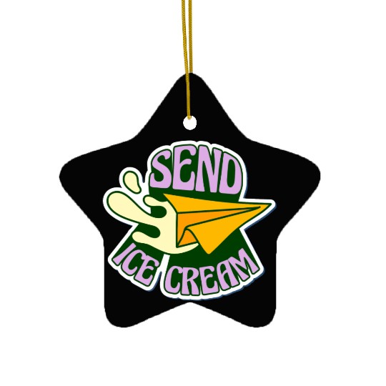 send ice cream Ceramic Ornaments