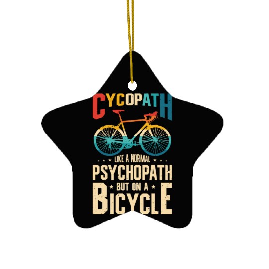 Funny Cycling Riders Cyclist Bicycle Mountain Ceramic Ornaments