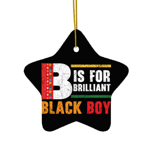 B Is For Brilliant Black Boy Black History Month Ceramic Ornaments
