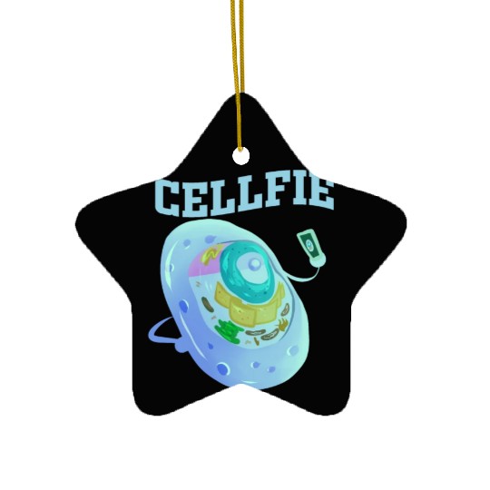 Funny Cellfie Cell Biology Teacher Selfie Dad Ceramic Ornaments