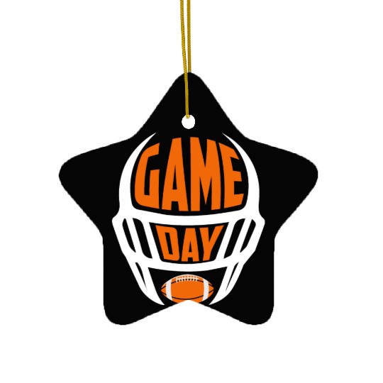 American Football Game Day Essentials Helmet Ceramic Ornaments