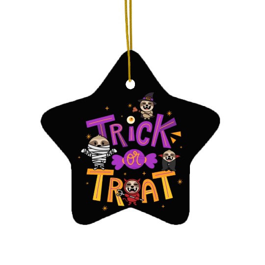 Trick Or Treat Witch Mummy Halloween Ceramic Ornaments