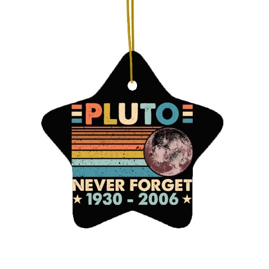Pluto Never Forget Astronomy Space Science Nerd Ceramic Ornaments