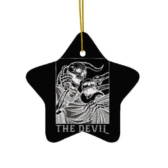 Skeleton Bones Tarot Card Occult Devil Gothic Ceramic Ornaments