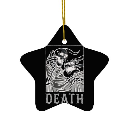 Skeleton Bones Tarot Card Occult Death Gothic Ceramic Ornaments