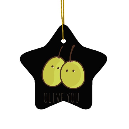 I Love You (Olive You) cute Ceramic Ornaments