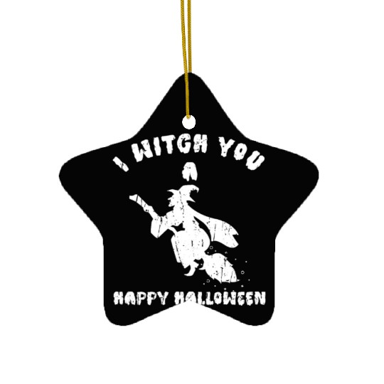 I witch you a Happy Halloween. - voodoo Ceramic Ornaments