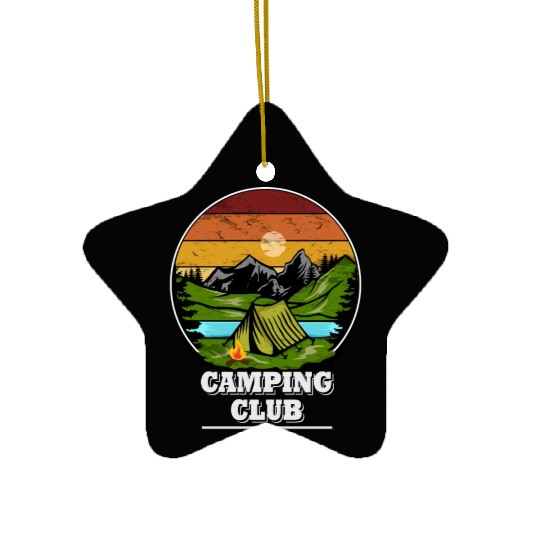 Camping Clun, Tent, Camping Wilderness Ceramic Ornaments
