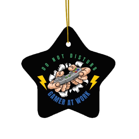 Do Not Disturb Gamer At Work-Gaming Lover Ceramic Ornaments