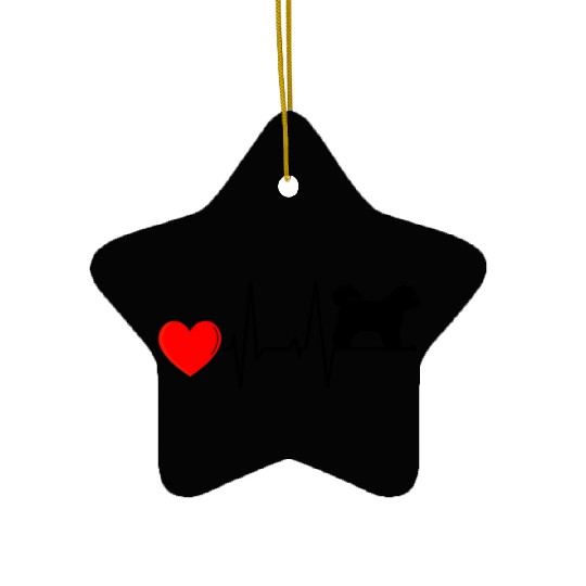 Bichon Frise Mom Heartbeat I Love My Black Ceramic Ornaments