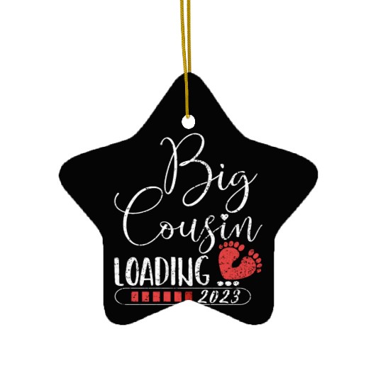 Big cousin loading 2023 for pregnancy announcement Ceramic Ornaments