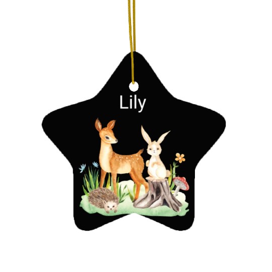 Animal deer rabbit hedgehog Lily Ceramic Ornaments