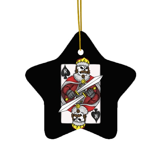 Poker Player King Poker Card Skeleton Gambler Ceramic Ornaments